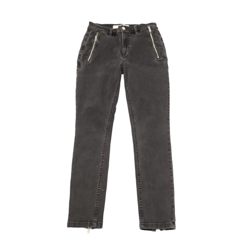 Marc Jacobs Skinny Jeans with Metal Zipper in Black Cotton